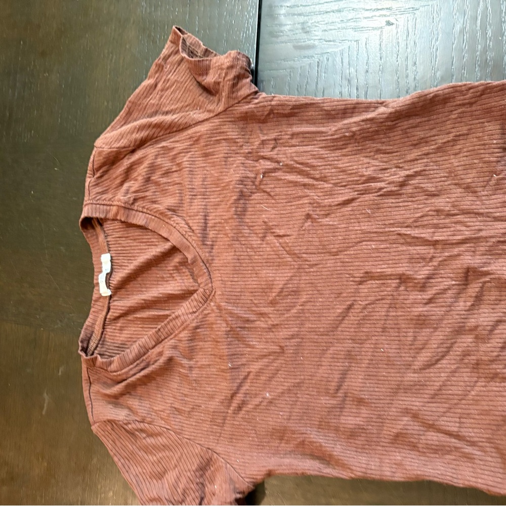 Active Basic Terracotta Ribbed Tee